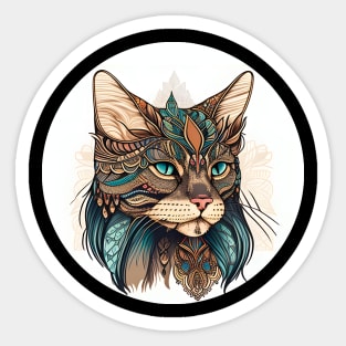 Cat Boho Vintage - Love Cats Sticker